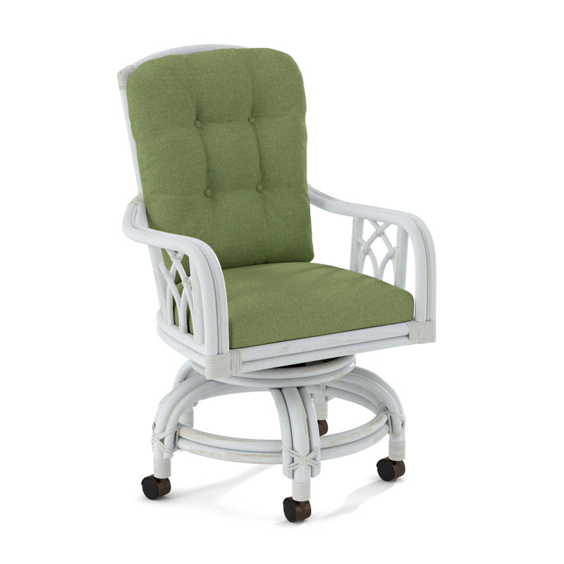 Edgewater Castered Arm Chair, Bisque, Basic Navy; 0317-61