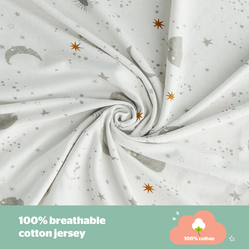 Silentnight Safe Nights Cot Bed Fitted Sheets Celestial Print