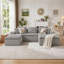 Canapé modulaire en U 118,1 po, canapé modulaire en chenille avec ressorts ensachés, sièges rembourrés à assise profonde modernes pour le salon, pas de rouleau de montage-513539440-513539443-513539445