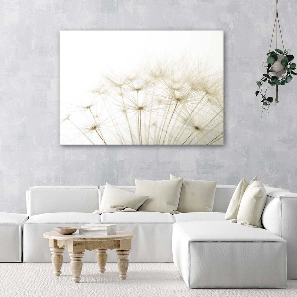 Leinwandbild Dandelion Nature Beige