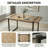 Modern Industrial 59" Rectangular Dining Table With Black Metal Legs And Engineering Wood Top-187625113