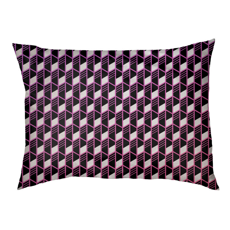 Coussin pour chien Byrge, Moyen (L 29,5 po x P19,5 po x H 9,5 po), Pourpre / Rose / Noir