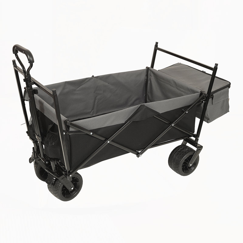 Wagon pliable avec auvent, Noir