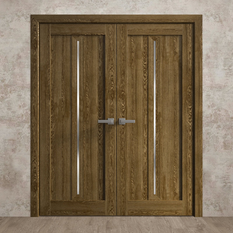 Portes doubles intérieures intérieures | Ego 5014 | Cadre de panneau intérieur en bois massif | Portes modernes pour placard