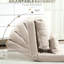 Lit de salon Flip Chair: réglable, pliable, revêtement de sol en lin beige: lit convertible avec coussins, pour la maison