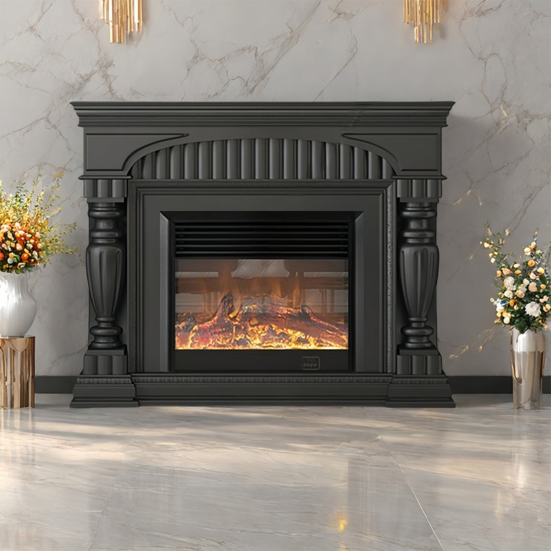 American solid wood fireplace decor, Black