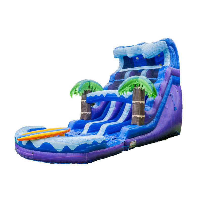 XJUMP 17 ft Surf Beach Commercial Grade Water Slide (with Blower and Pool)