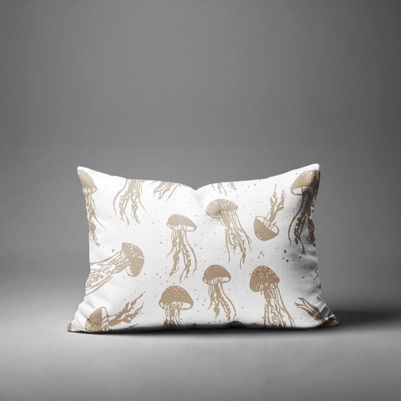 Barnon Reversible Throw Pillow, Beige, 14"H x 20"W