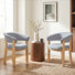 Chaise de salle à manger rembourrée avec accoudoirs tonneau