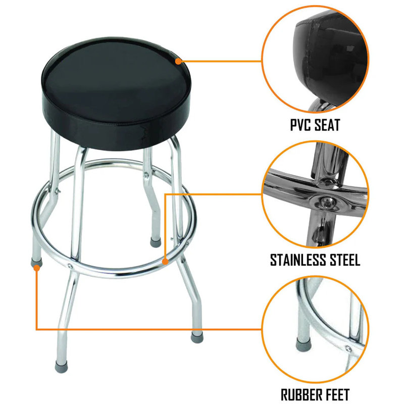  THE JAM TARGET BAR STOOL SEAT BLK/CHRM