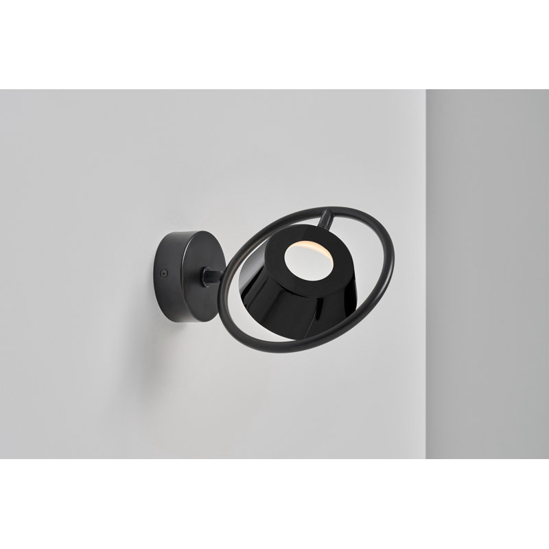 Olo Ring Wall Sconces, Matte Black, Black