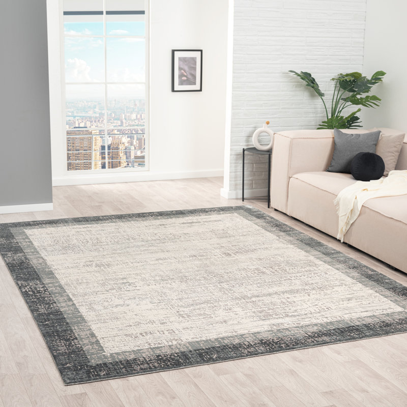 Tapis tissé à la machine Mcnett Ice Marble, Rectangle 3 pi 9 po x 5 pi 9 po