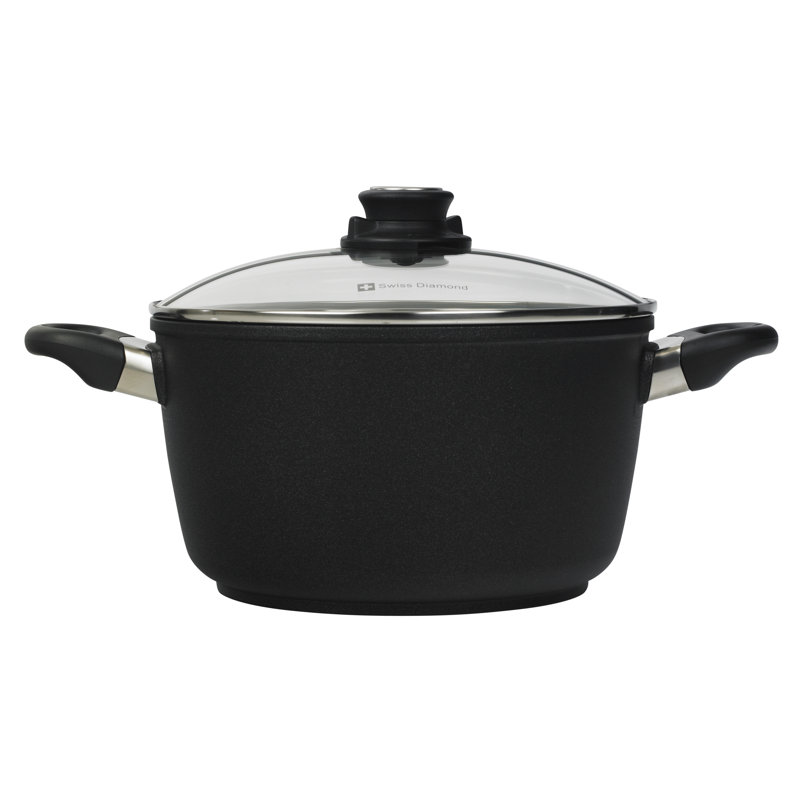Swiss Diamond Non-Stick Aluminum Stock Pot, 5.5 Quarts