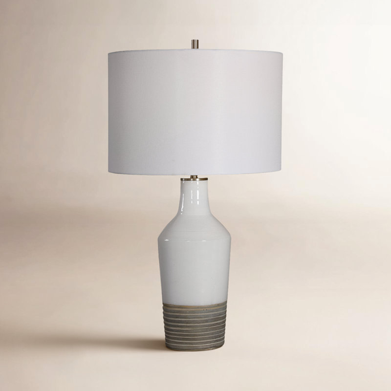 Lampe de table blanche / terre cuite Tremper 26,5 po
