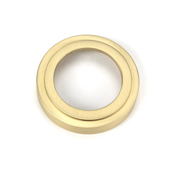 Art Deco Satin Brass Round Escutcheon