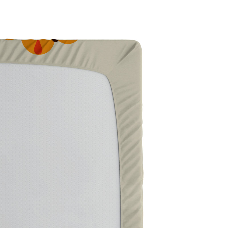 Drap-housse orange Ambesonne, Drap-housse pour lit simple TG, Beige / orange / bleu / floral gris