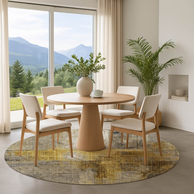 Premium Machine Washable Bucz AMF1759 Modern Rug, Round 8'