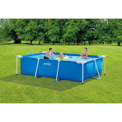 Intex 14.75' x 33" Rectangular Frame Above Ground Outdoor Backyard Swimming Pool