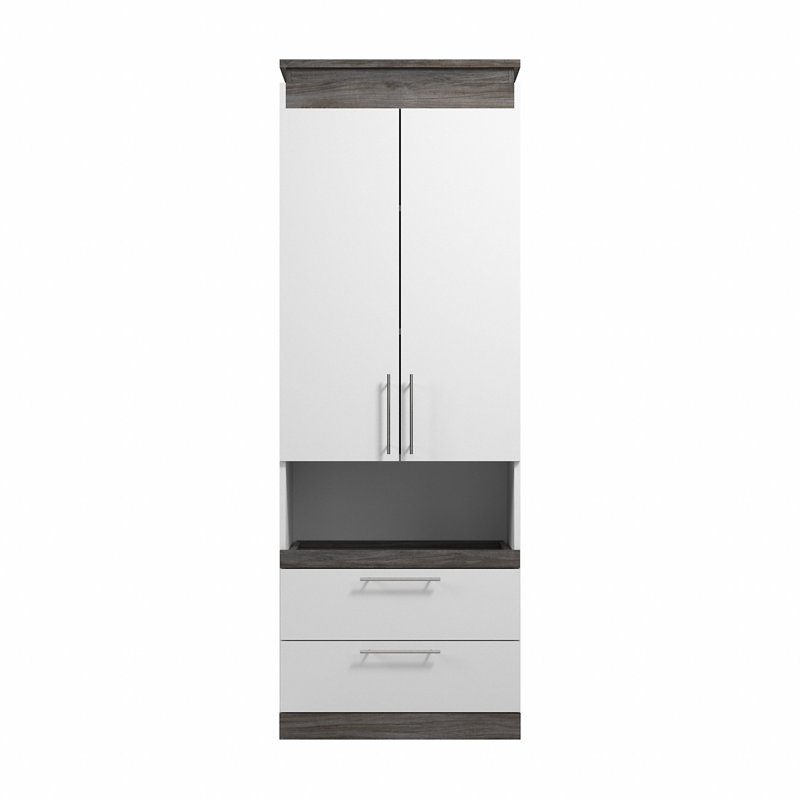 Armoire de rangement 30 po avec tablette coulissante Ailé, Blanc