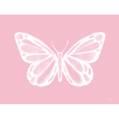 Papillon rosé Clementina - reproduction sur toile tendue