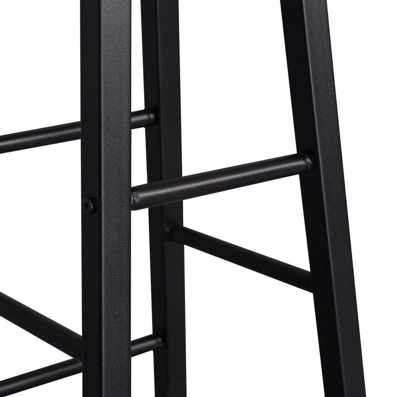 Upholstered Counter Stool with Metal Frame, 1, Black
