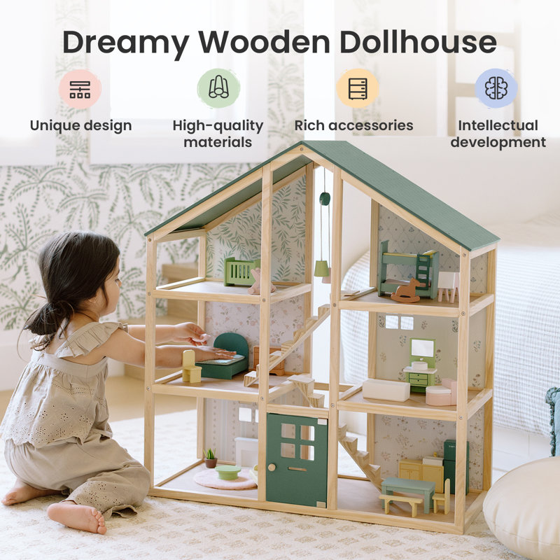 Tiny Land® Sweetwood Evergreen Dollhouse without Dolls