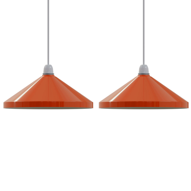 19cm H Metal Cone Lamp Shade ( Screw On ), Orange