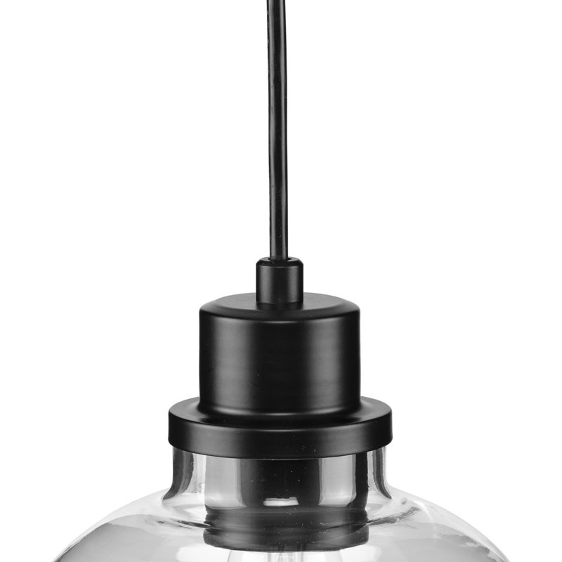 Walkerton 1 - Light Dome Pendant, Clear, Matte Black