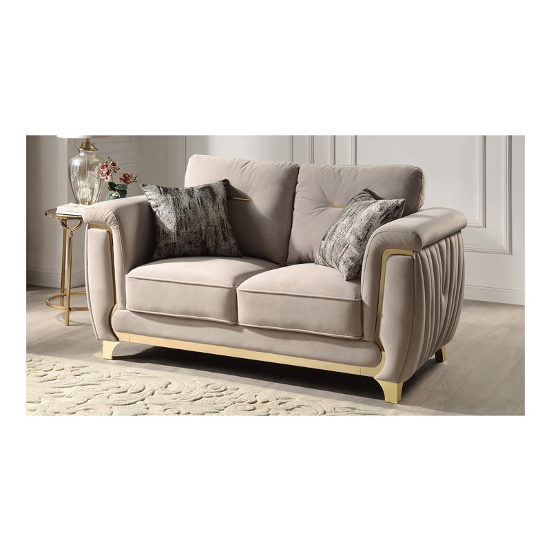 Causeuse rembourrée Leena, Beige