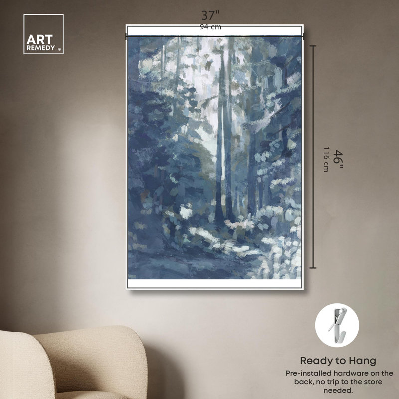 «Dream Escape Blue Decor» par Art Remedy, H 20 po x l 16 po, Structure noire