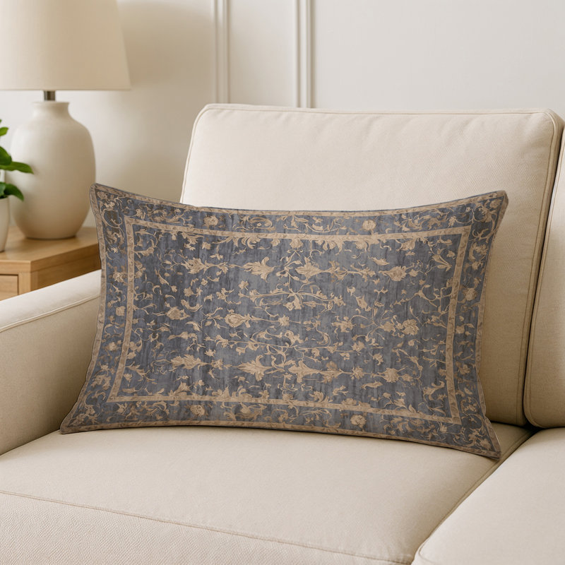 Coussin décoratif intérieur et extérieur Modern, Gris oriental gris 27, Rectangle H 18 po x l 25 po