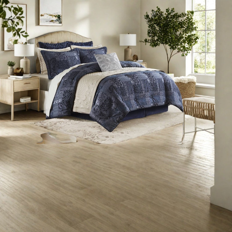 Premium Navy Bedding Sets, Polyester Comforter, Exquisite Patchwork Design For Home
