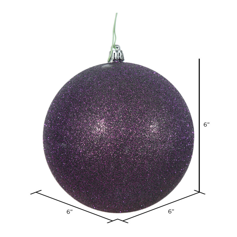 Ornement boule des Fêtes, 6'' H x 6'' W x 6'' D, Prune, 4