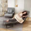 Fauteuil convertible 5-en-1 pliant pour canapé-lit - Dossier réglable à 5 positions avec coussin, canapé-lit compact pour salon, chambre à coucher et bureau (gris)-1879842457
