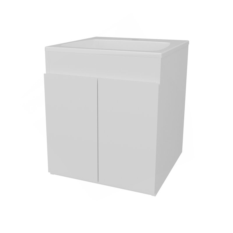 Meuble-lavabo avec deux portes Shoshoni, blanc, Blanc