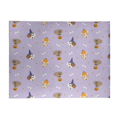 Tapis mauve/orange/brun fait main