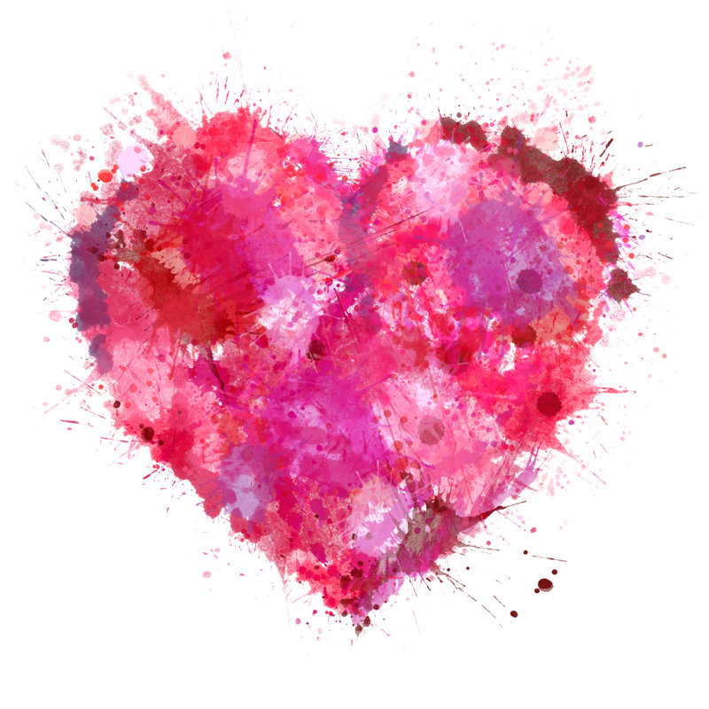 «Adelicia Watercolor Heart» par Kdotografie, H 20 po x l 20 po