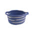 Tex Baskets With Integrated Handles Set Of 3, Blue, White Cotton 10,9,8 Inch