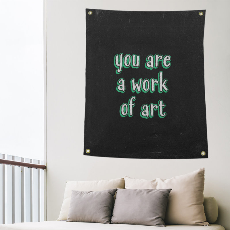 Tapisserie en polyester tableau noir quot, H 36 po x l 26 po, Vert