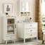 Armoire de rangement blanche pour salle de bain - 2 portes, tablettes réglables, 3 paniers de décoration de Noël décoratifs pour salle de bain, cuisine, salle de lavage avec tablette de porte, bas