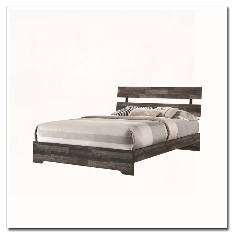 Low-profile Platform Bed, Rustic Brown, Queen