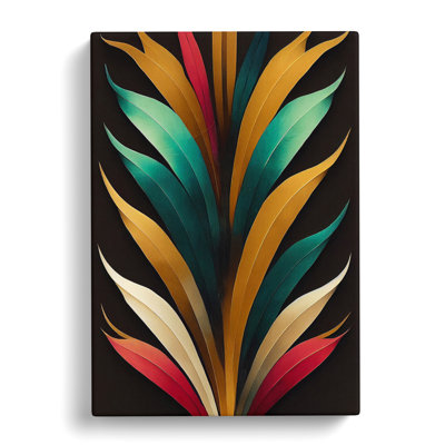 Art Deco Feather No.4 - Wrapped Canvas Print