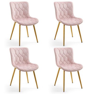 Chaise d'appoint sans accoudoirs en velours (ensemble de 4)
