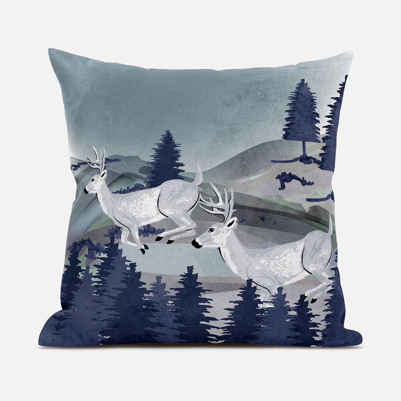 Coussin 26 po x 26 po, Gris te bleu