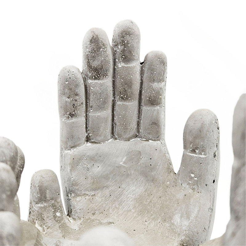 Ensemble de 2 décorations pour les mains en ciment 6 x 6 x 9 po