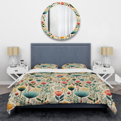 Ensemble de housse de couette Simplicity In Scandinavian Flowers V Bedding Floral 