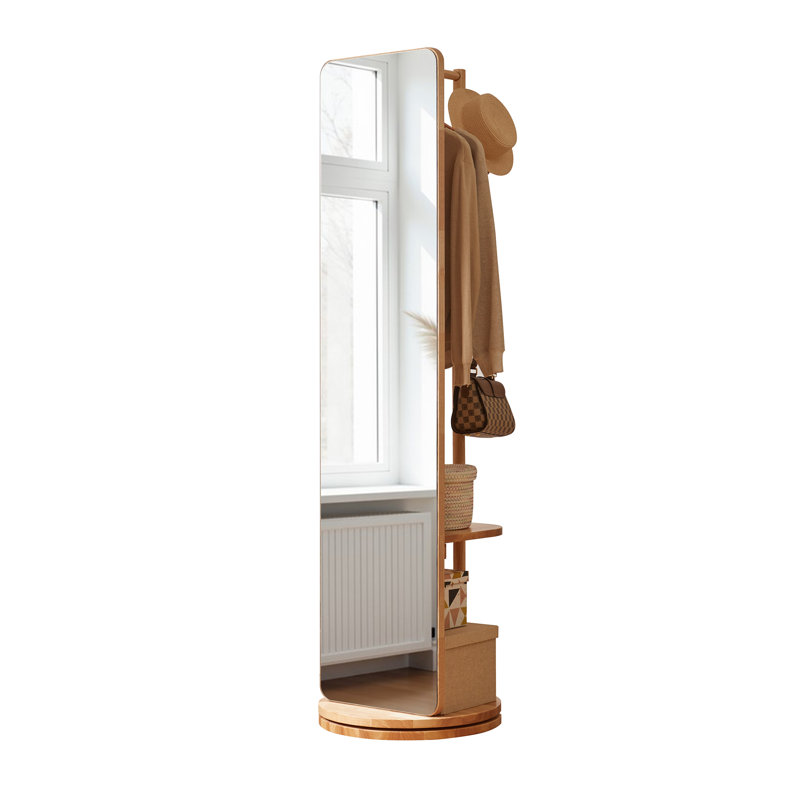 Miroirs d'appoint pleine grandeur Degree avec rangement, bois massif, entrée moderne
