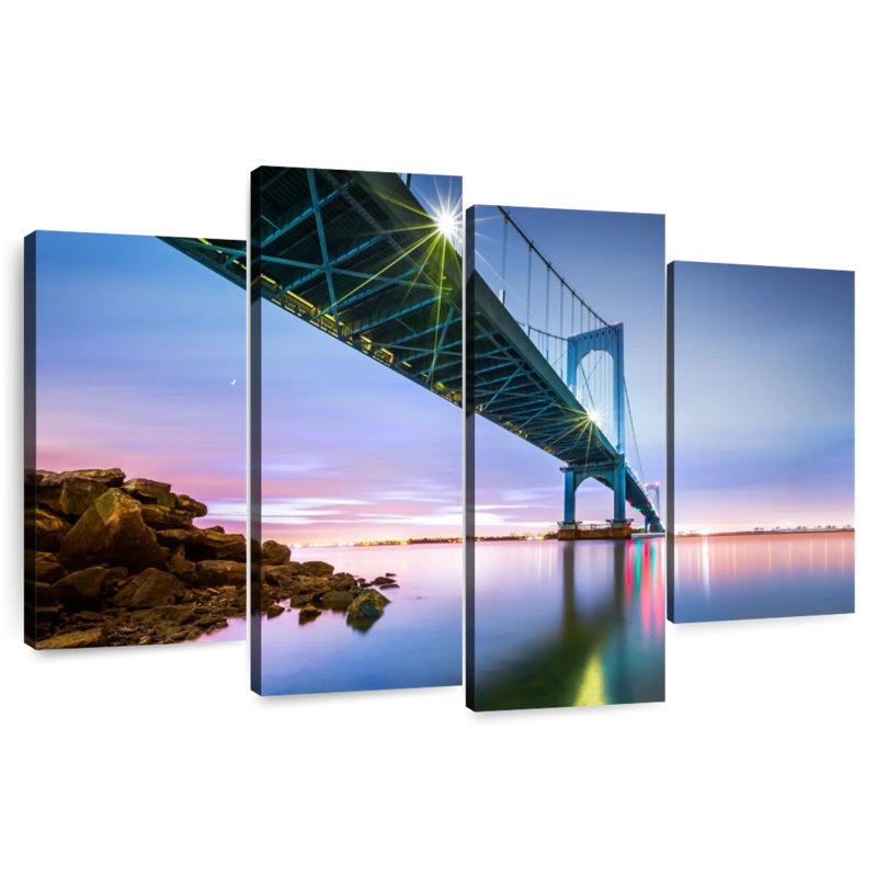 Lilie Whitestone Bridge au crépuscule, H 27 po x l 43 po