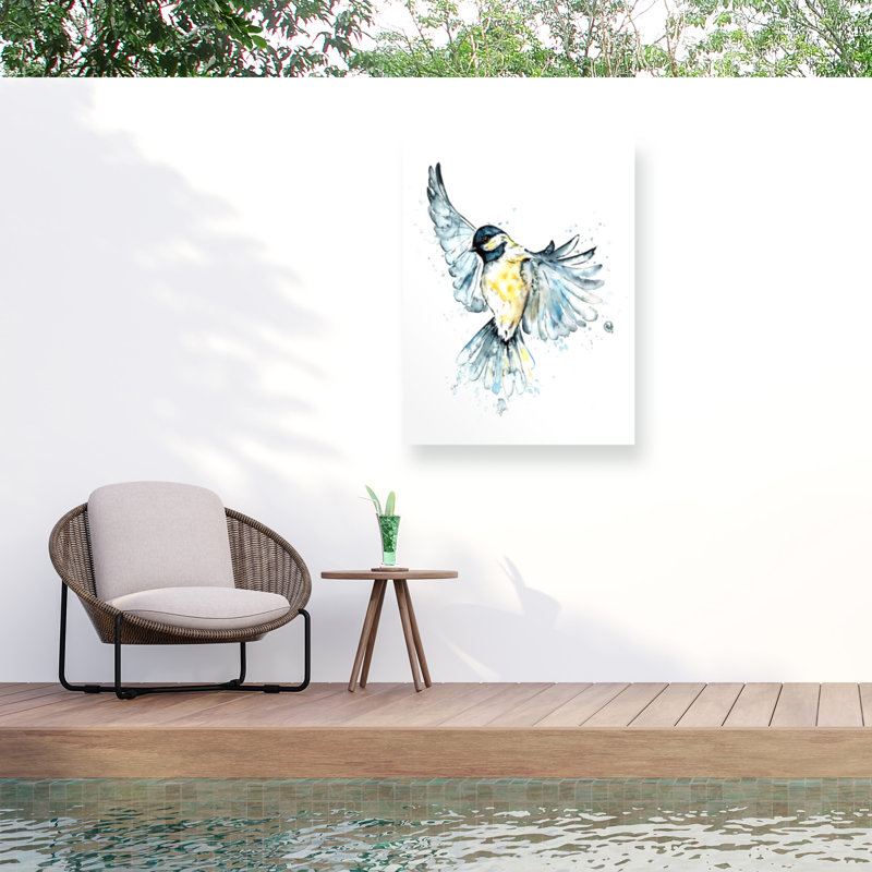 Toile d'extérieur Lisa Whitehouse Chickadee In Flight, H 24 po x l 32 po