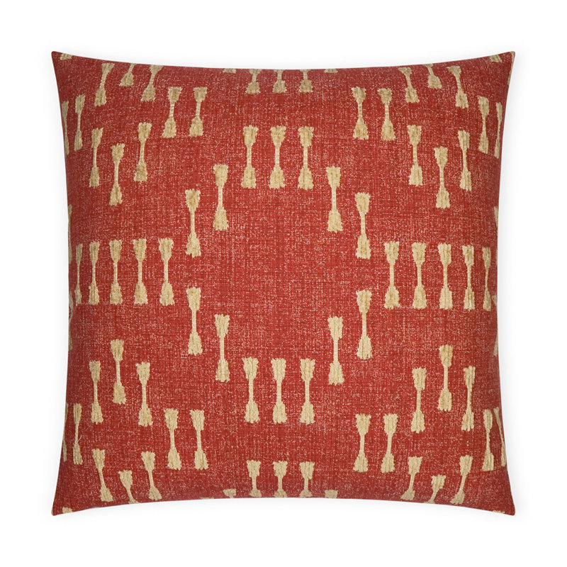 Coussin décoratif Purnima, Carré 24 po, Piment rouge